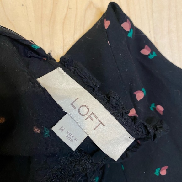 Loft floral tiered midi dress M - Picture 8 of 10